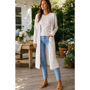 In Loom 2 pc Ribbed Tank & Duster Cardigan Size Large